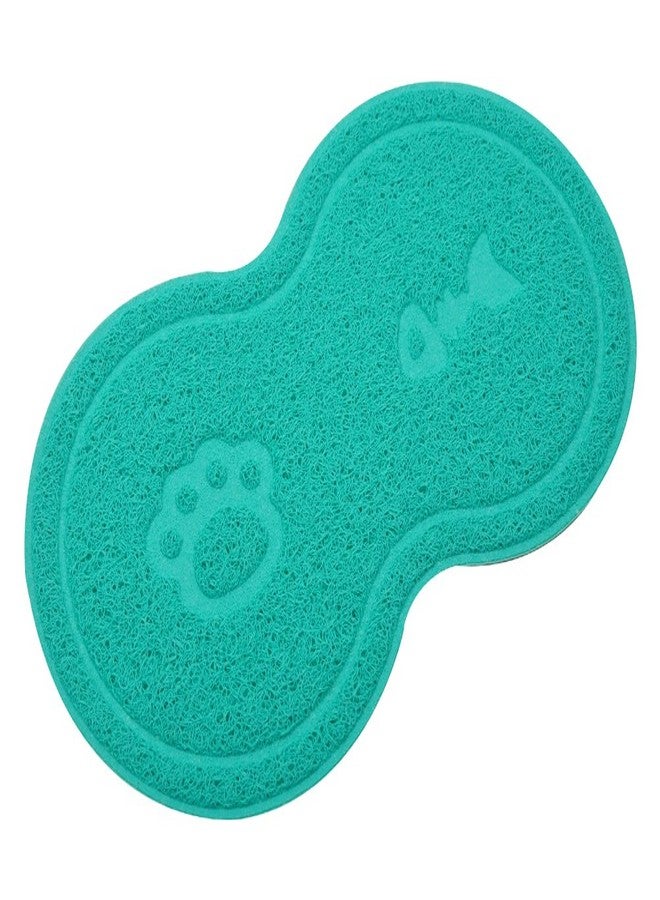 دي ام سجادة التقاط مخلفات صندوق فضلات القطط الصغيرة على شكل الرقم 8 من DM، مقاس 18 × 10 بوصات (فيروزي) - Image 2